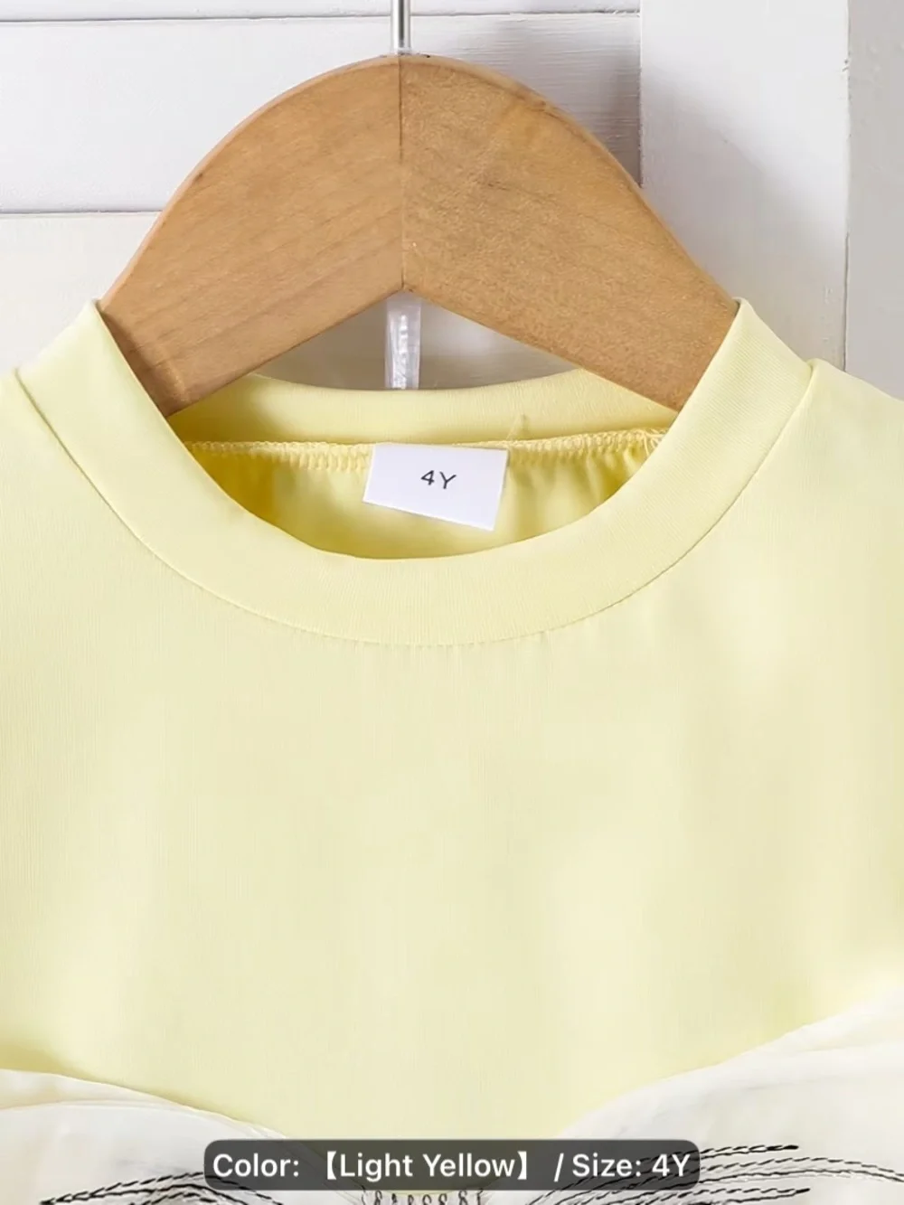 NWOT, Light Yellow Bow Front Top for Kids - 4Y